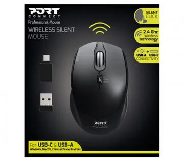 Port miš OFFICE PRO SILENT, bežični, crni - cover