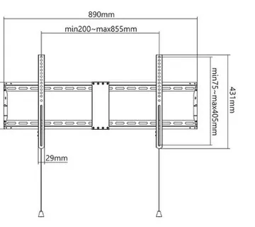 Manhattan TV nosač zidni 43"-100" do 70kg, crni - Karlovac