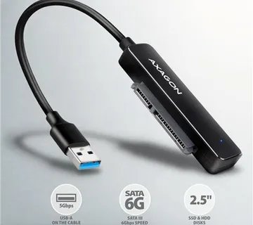HDD DOD Ladica 2.5" SATA -> USB3.2, Black, ADSA-FP2A, AXA - cover