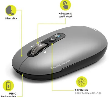 Port miš PURE MAC BT+WL, punjivi, svijetlosiva - cover