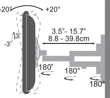 Nosač zidni SBOX LCD-443 23''-55" 30kg sa hor. pomakom za LCD televizore - cover