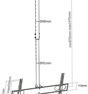 Manhattan stropni nosač za TV 37''-70'', do 50 kg - Karlovac