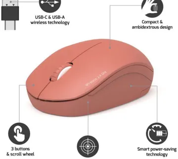 Port miš OFFICE bežični USB-A/USB-C, narančasti - cover