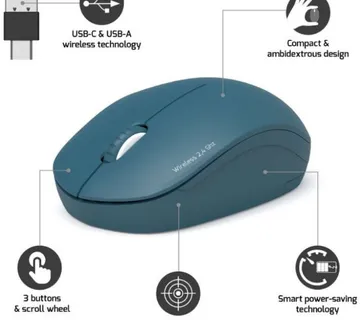 Port miš OFFICE bežični USB-A/USB-C, plavi - cover