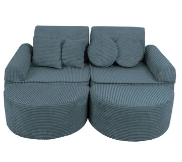 Srednja modularna sofa za djecu - Estetska tirkizna Plus - cover