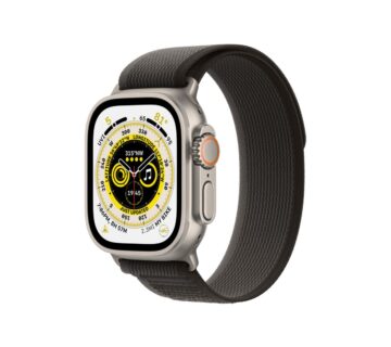 Apple Watch Ultra Cellular, 49mm Titanium Case with Black/Gray Trail Loop, Medium/Large - cover