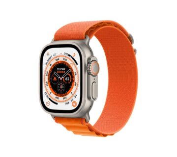 Apple Watch Ultra Cellular, 49mm Titanium Case with Orange Alpine Loop, Small - cover