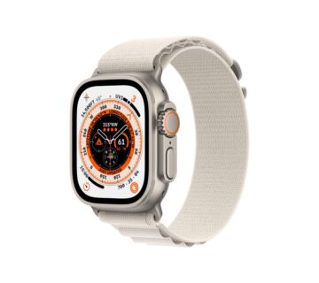 Apple Watch Ultra Cellular, 49mm Titanium Case with Starlight Alpine Loop, Medium - cover