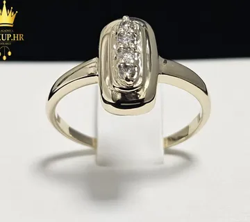 ZLATNI PRSTEN S DIJAMANTIMA 0.06ct 14K / R1, RATE ! - cover