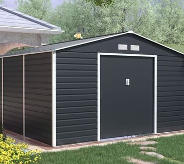 Vrtna metalna kućica 12,9 m² – 3,4 m x 3,8 m - ANTRAZITE - cover