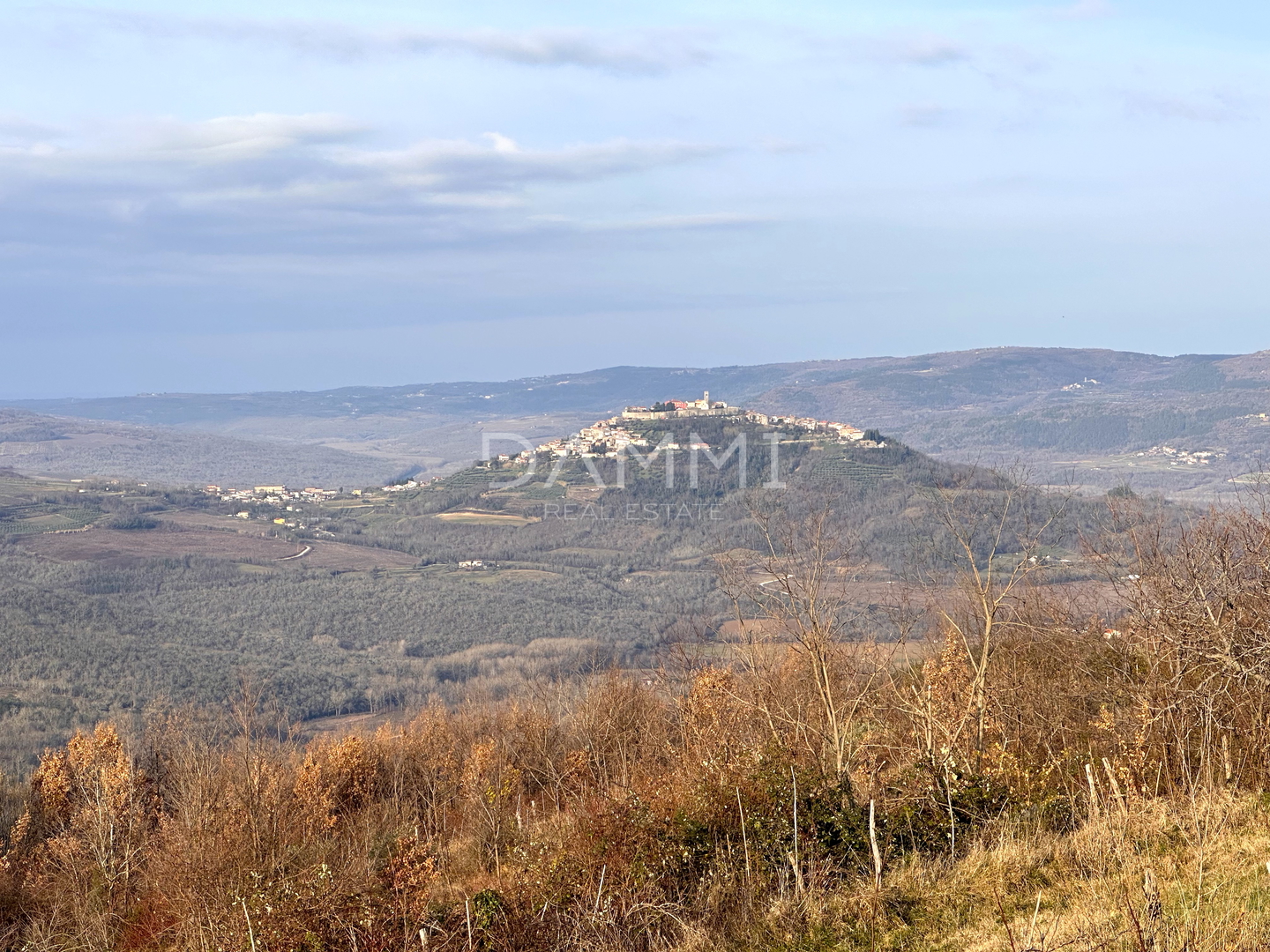 MOTOVUN, ZAMASK - Građevinsko zemljište s panoramskim pogledom na Motovun - cover