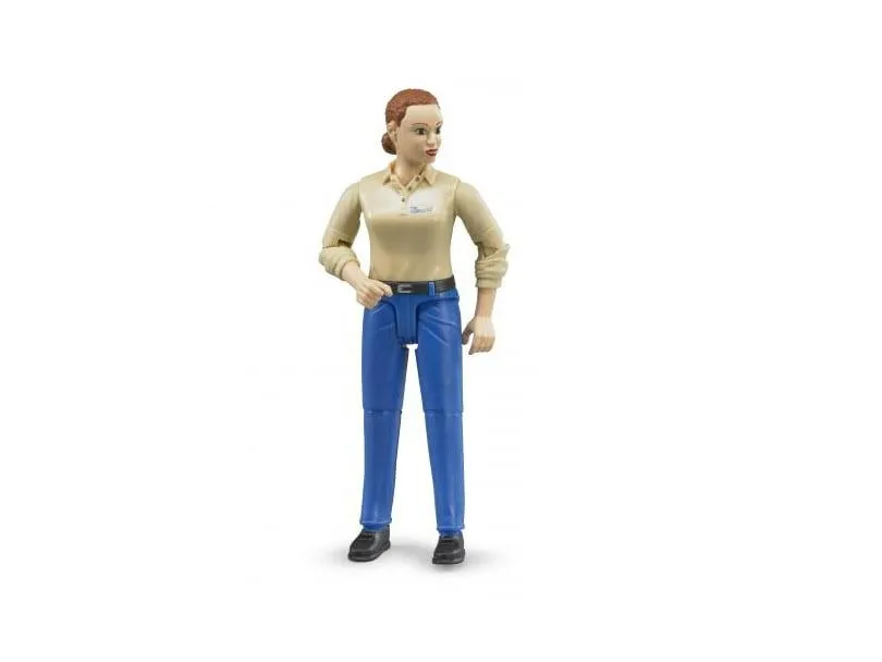 Bruder figurica žena bijela koža - plave hlače - cover