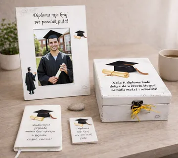 Poklon za diplomu – personalizirani set s kutijom i okvirom - Virje