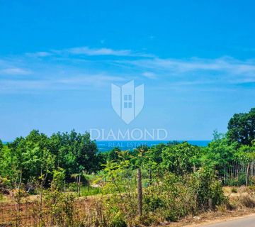 Poreč, okolica, zemljište sa građevinskom dozvolom i pogledom na more - cover