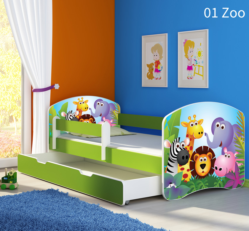 djecji-krevet-zeleni-s-bocnom-stranicom-i-ladicom-01-zoo-2014036418