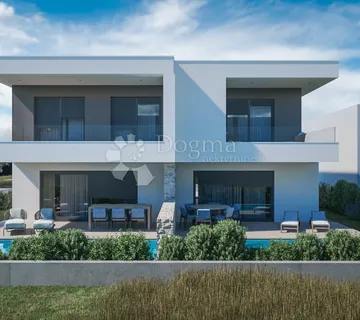 VODICE – Moderna dvojna kuća s bazenom na mirnoj lokaciji! S1