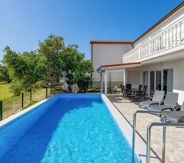 Banjol-Dvojna mediteranska vila s pogledom na more i bazenima - Banjol, Rab