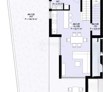 A4.1 – KAŠTEL NOVI; NOVOGRADNJA, TROETAŽNI STAN/KUĆA, 3S, VRT (168 m²), KROVNA TERASA, POGLED NA MORE, PARKING, ODLIČNA LOKACIJA - Kaštel Novi, Kaštela