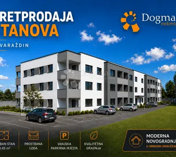 Pretprodaja stanova – moderan stan s vrtom u Varaždinu | 58,75 m² + loggia + 159 m² vrta