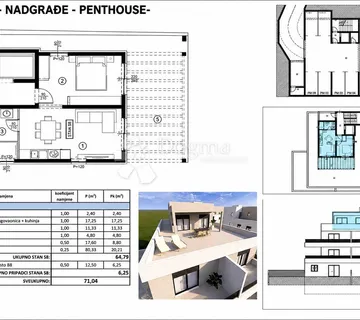Novogradnja Kaštel Lukšić Penthouse-Nadgrađe - Kaštel Lukšić, Kaštela