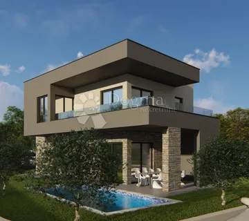 Vila s bazenom i pogledom na more u izgradnji - Peruški, Marčana