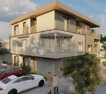 Otok Vir -Site 77,20m2 dvosoban stan120m od mora