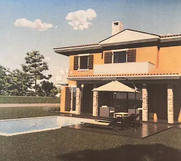 Višnjan Okolica, Zemljište Sa Projektom Za Izgradnju Kuće Sa Bazenom