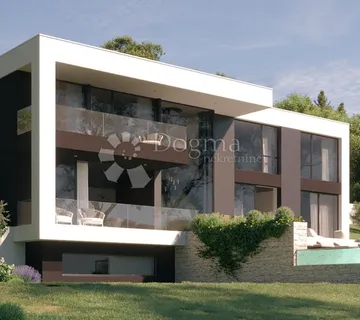 Građevinsko zemljište sa projektom, Lovran, pogled na more - Liganj, Lovran