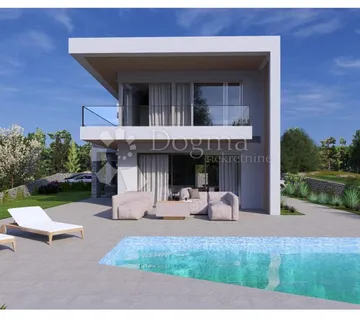 Građevinska parcela 554 m² sa projektom za modernu vilu sa bazenom - Muntrilj, Tinjan