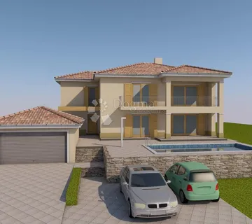 KRK-uređena parcela , građevinskom dozvolom i plaćenim komunalijama. - Žgombići, Malinska-Dubašnica