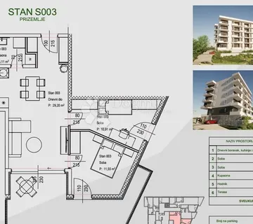 STAN ZAMET PRIZEMLJE NOVOGRADNJA S OKUĆNICOM  - cover