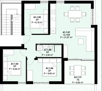 A1.1 - KAŠTEL NOVI ; NOVOGRADNJA, 3S STAN S VRTOM (104 m²), POGLED NA MORE, PARKING, ODLIČNA LOKACIJA - cover
