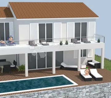 Zemljište sa gradjevinskom dozvolom za gradnju vile s bazenom i pogledom na more  - cover