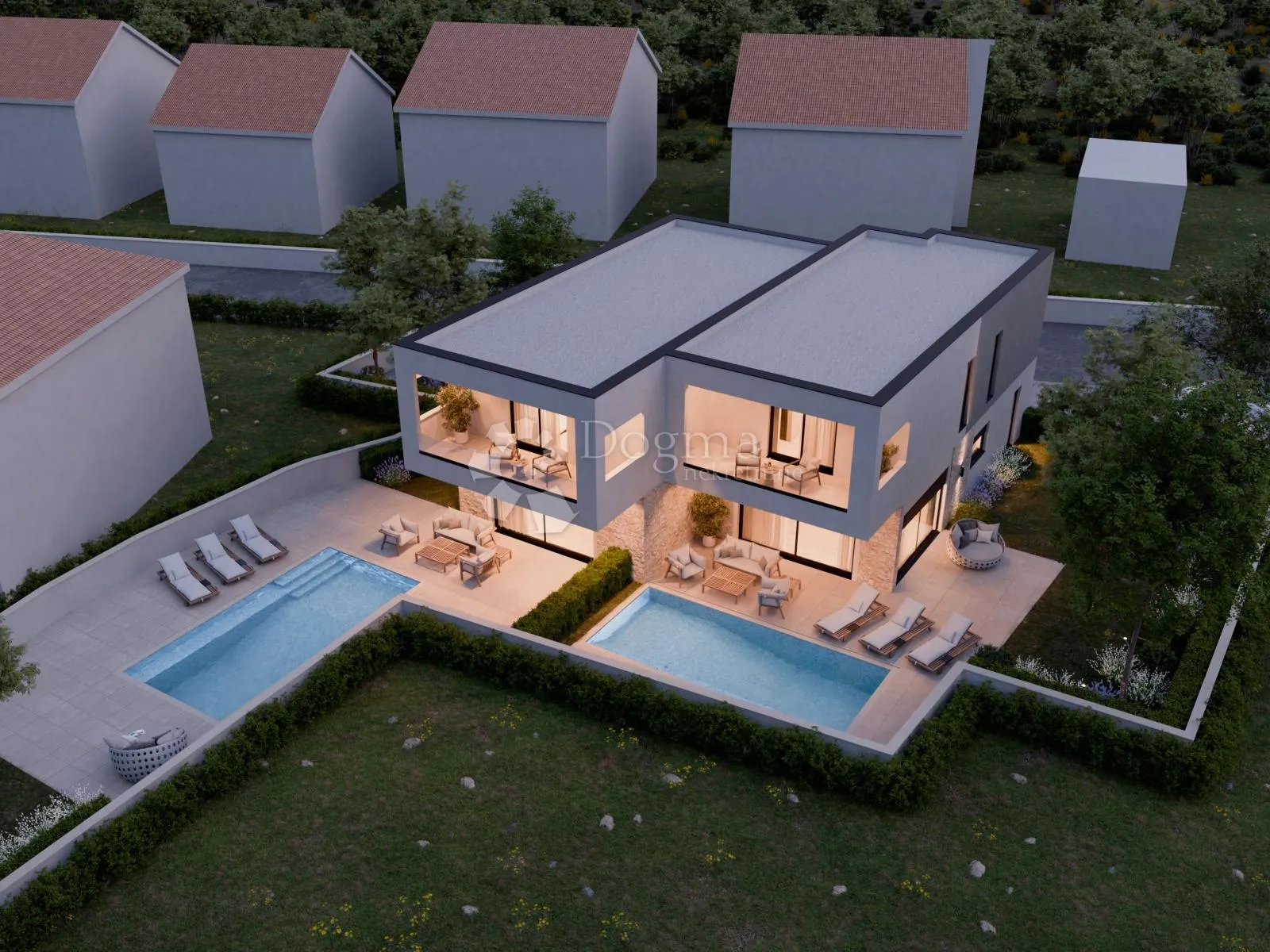 BILICE - Šibenik - luksuzna dvojna kuća s bazenom - cover