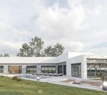 Jurićev Kal – prostrano građevinsko zemljište s projektom za luksuznu vilu s bazenom - cover