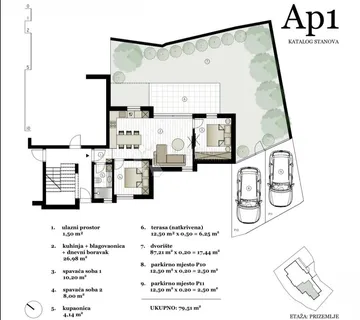 TOP LOKACIJA MURTER – STAN S DVORIŠTEM, 2 PARKINGA I TERASOM - cover