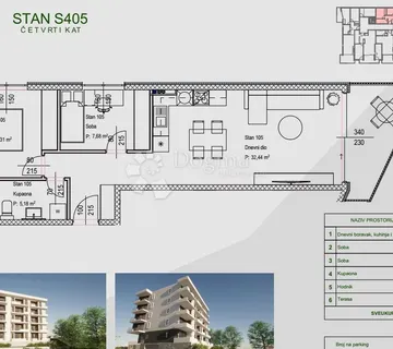 STAN ZAMET 4. KAT LIFT NOVOGRADNJA s pogledom na more  - cover