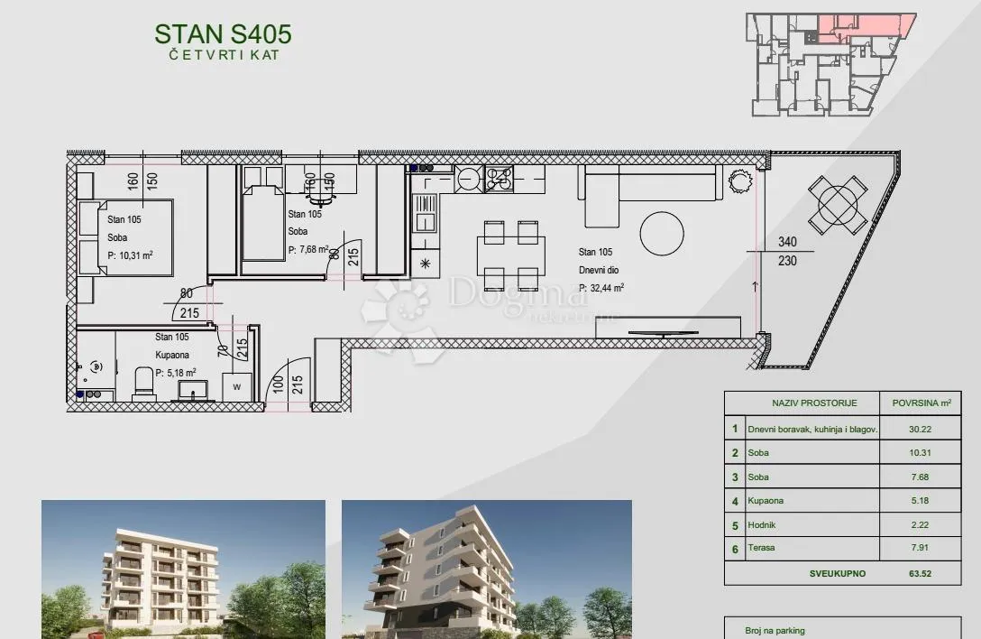 STAN ZAMET 4. KAT LIFT NOVOGRADNJA s pogledom na more  - cover