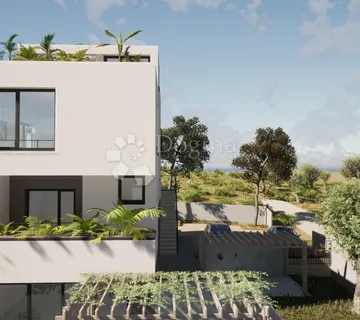 VODICE - S4 DVOETAŽNI PENTHOUSE NA 1. I 2. KATU S VRTOM I KROVNOM TERASOM, 163,21 m2 NETTO