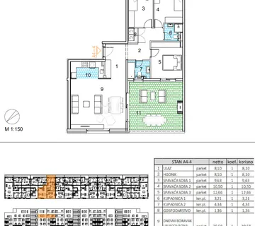 Velika Gorica, NOVOGRADNJA, četverosoban stan 109.92 m2, 4.kat