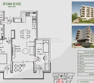 STAN ZAMET NOVOGRADNJA PRVI KAT SA POGLEDOM NA MORE - cover