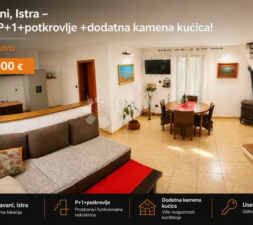 Glavani – kuća P+1+potkrovlje + kamena kućica, useljivo, 181.000 € - Glavani, Barban