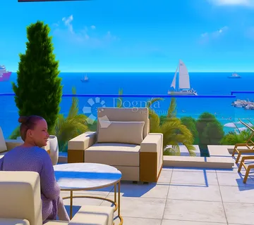 Više od luksuza: penthouse s liftom, privatnom krovnom terasom i panoramskim pogledom u prvom redu do mora - cover