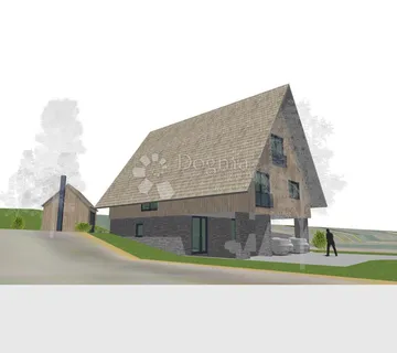 Sunger - zemljište s projektom obiteljske kuće - Sunger, Mrkopalj