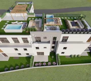 PENTHOUSE NA 2. KATU – PROSTRANA TERASA, KROVNA TERASA S BAZENOM, 2 PARKIRNA MJESTA, 50 M OD MORA – VODICE - cover