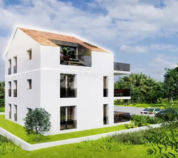 Vrsi - luksuzni trosobni apartman 100m od mora, potkrovlje