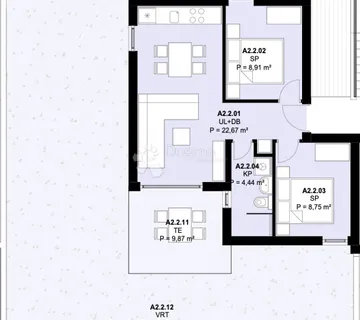 A2.2 – KAŠTEL NOVI; NOVOGRADNJA, 3S STAN S VRTOM (152 m²), BALKON, POGLED NA MORE, PARKING, ODLIČNA LOKACIJA - Kaštel Novi, Kaštela