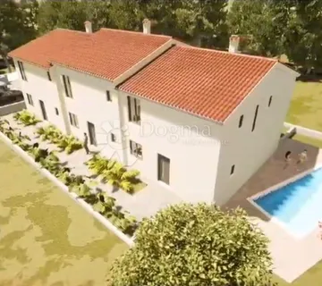 Novogradnja s tri dvoetažna stana, vrtom i bazenom - cover