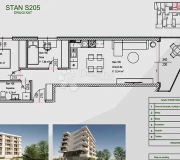 STAN ZAMET 2. KAT LIFT NOVOGRADNJA s pogledom na more  - cover