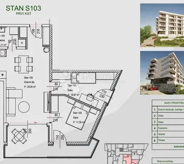 STAN ZAMET PRVI KAT JUG-ISTOK NOVOGRADNJA POGLED NA MORE  - cover